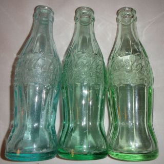 Coca - Cola Coke Three Hobble - Skirt Bottles - Nov 16 1915,  Dec 25 1923 Sanford Nc