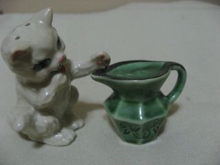 Madison Ceramic Art Studio Kitten And Pitcher Of Milk Salt Pepper Shakers