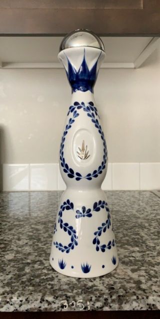 Clase Azul Reposado Tequila Empty Bottle 750ml Hand Painted Ceramic -