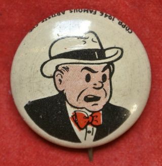 Vtg 1946 Kellogg’s Pep Pinback - Dick Tracy Collector Pin - - 21mm Dia.