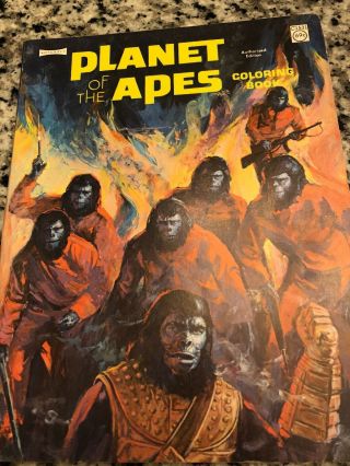 1967 Artcraft Planet Of The Apes Coloring Book Movie No Pages Colored