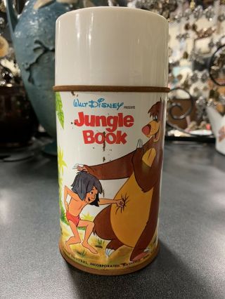 Vintage 1966 Walt Disney Jungle Book Movie Metal Lunchbox Thermos Only W Lid/cup