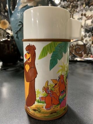 Vintage 1966 Walt Disney Jungle Book Movie Metal Lunchbox Thermos Only W Lid/Cup 2