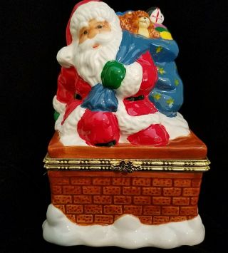 Vintage Mr Christmas Animated " Here Comes Santa Claus " Music Box -
