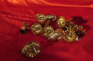 14 Gold Colored Christmas Clip On Mini Candle Holders For Christmas Tree