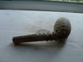 Victorian Fancy Clay Pipe Bowl With Stem With Dote Pattern