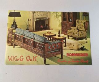 Vintage 60s 70s Romweber Viking Oak Furniture Brochure Dealer Photos Mid Century