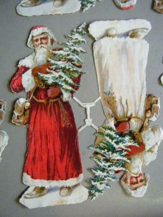 Vintage HELLER Victorian Santas Tree Christmas 6 Die Cut Sheets AUSTRIA 2