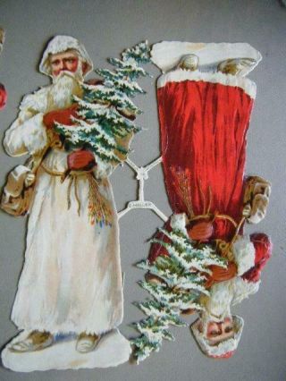 Vintage HELLER Victorian Santas Tree Christmas 6 Die Cut Sheets AUSTRIA 3