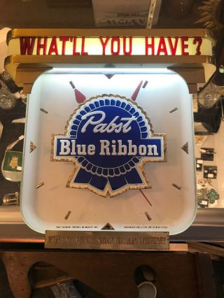 Vintage Pabst Blue Ribbon Clock 1950 