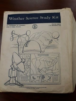 Vintage Weather Science Study Kit Us Dept Of Commerce Weather Bureau 1950 - 60 