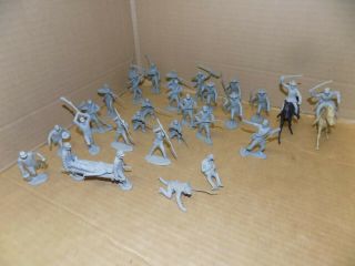 Marx Battle Of The Blue,  And Gray Play Set Confederate Soldiers,  And Cavalry Poses