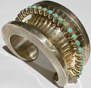 Vintage Antonio Pineda 970 Sterling Silver Turquoise Zz529 Cuff