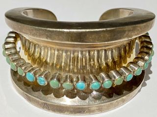 Vintage Antonio Pineda 970 sterling silver turquoise ZZ529 Cuff 2