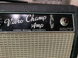 Fender Vibro Champ Amp 1966 Vintage Amplifier Blackface 2