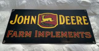 Vintage John Deere Porcelain Sign,  Gas,  Oil,  Tractor,  Barn,  Farm Implements,  Ih