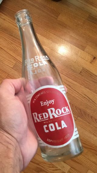 Old Red Rock Cola Painted Label Soda Pop Bottle Albany Ny Advertising Weber Star