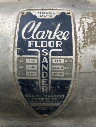 Vintage Clarke DU - 8 Floor Sander 3