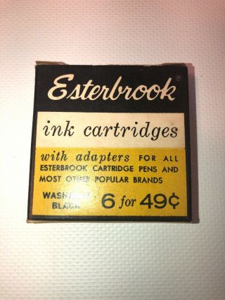 Vintage Esterbrook Ink Cartridges With Adapters For Pens Washable Black