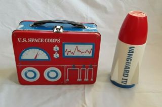 Vintage 1961 U.  S.  Space Corps Metal Lunch Box & Thermos Set,  Retails $475.  00