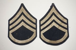 Staff Sergeant Rank Chevrons Woven Patches Wwii Us Army C1473