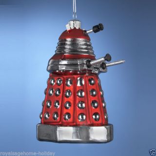 Dw4112 Dr.  Who Red Dalek Robot Cyborg Villain Bbc Glass Christmas Ornament