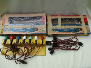 2 Vintage Boxes Of Kas - Kord Christmas Tree Light 600 - 7 Light Set