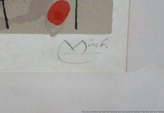 Vintage 1967 Joan Miro Lezard Plumes Dor Signed Lithograph Mourlot ap 2