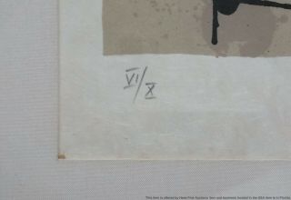 Vintage 1967 Joan Miro Lezard Plumes Dor Signed Lithograph Mourlot ap 3