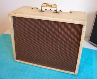 Vintage 1961 Gibson Ga 8 T Amplifier Tube Amp Blonde Tolex Jensen Alnico Speaker