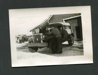 Vintage Photo Wwii Army Dodge Power Wagon Carryall Truck 393033