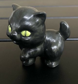 Vintage Ceramic Black Cat Kitty Figurine Halloween Holiday