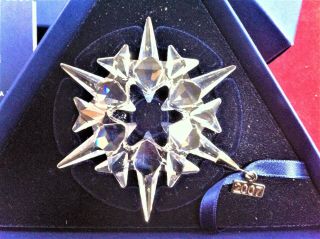 Mib 2007 Swarovski Annual Crystal Snowflake Star Christmas Ornament 872200