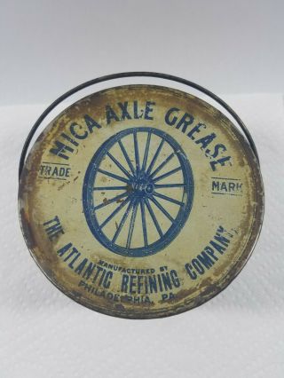 Early Atlantic Refining Co.  / Mica Axle Grease Tin Pail / Can.  Philadelphia,  Pa