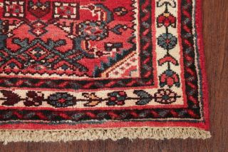 Vintage Geometric Tribal Hamedan Area Rug Hand - Knotted Kitchen Carpet Wool 2 
