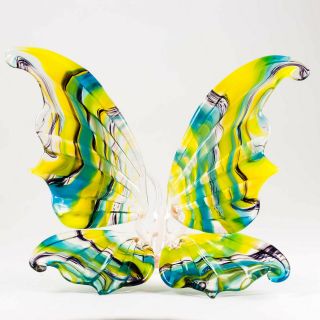 Glass Butterfly Figurine Hand Blown Murano Style Glass Ornament 225