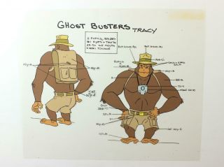 1986 Tv Series The Ghostbusters Production Cel Model Sheet Of Gorilla Tracy