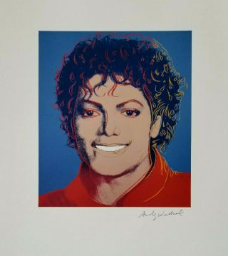 Andy Warhol 1984 Michael Jackson Hand Signed Print,