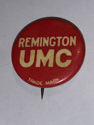 Vintage Remington Umc Ammunition Celluloid Button Pin By Phelps & Sons (22mm)