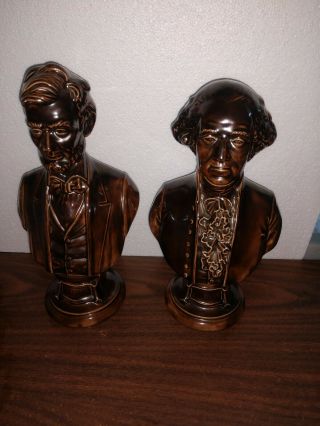 George Washington / Abraham Lincoln 10 " Ceramic Busts