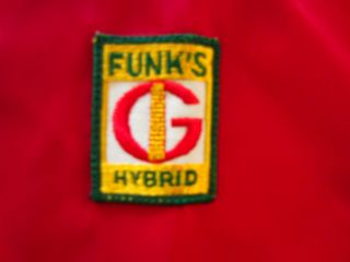 Vintage Men ' s Red Funk ' s Hybrid Corn Farming Jacket Size Large USA 2