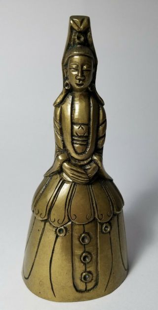 Brass Bronze Metal Lady Bell (ar) - Ethnic Woman