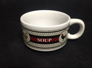 Rooster Chicken Country Handled Soup Bowl Mug By Houston Harvest Gifts