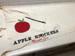 1967 Home Made Boy Scout Patrol Flag - Apple Knockers - 28 "