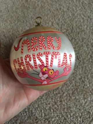Vintage Pink Panther Ornament Christmas Holiday1981 Satin Ball
