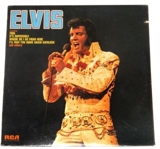 Vintage Vinyl Lp Elvis Presley Elvis Fool Album - Rca,  1973 Rare