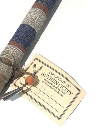 Vintage Navajo Native American Stag Beaded Peace Pipe K Charley 404 - 935 2