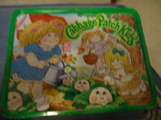 1983 Cabbage Patch Kids Metal Lunch Box By Thermos Brand Vintage Lunchbox
