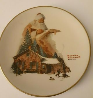 Norman Rockwell Gorham Christmas Plate 1977 " Yuletide Reckoning "