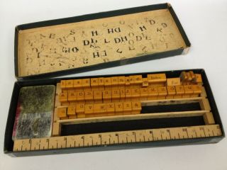 Vintage Wood Rubber Stamp Kit,  Columbia Sign & Chart Printers,  Partial Set